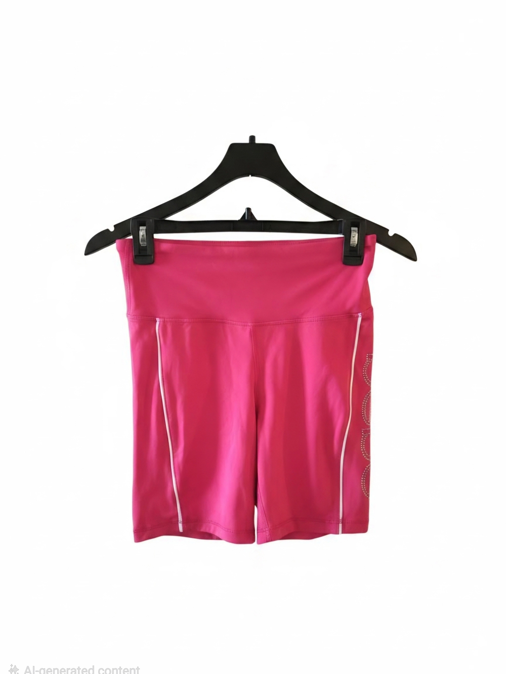 NWT bebe Hot Pink High-Waist Bike Shorts with White Piping